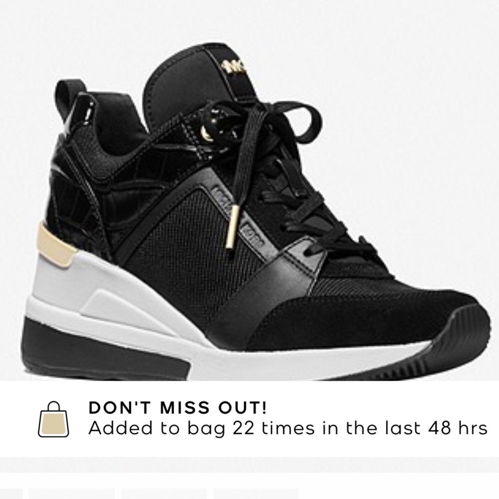 Georgie Nylon and Crocodile Embossed Leather Trainer MK